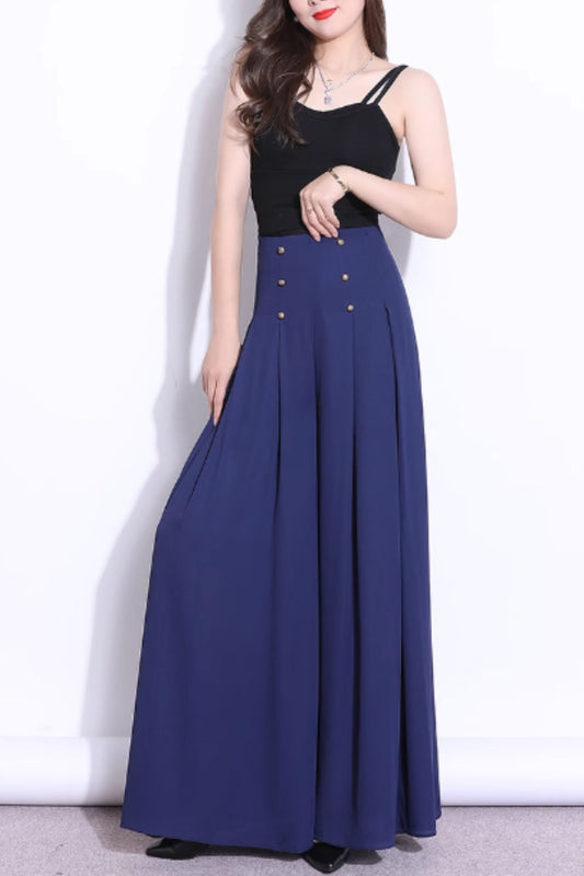 Maxi wide leg summer chiffon pants C4913
