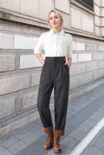 Load image into Gallery viewer, Striple winter wool casual pants women C4340
