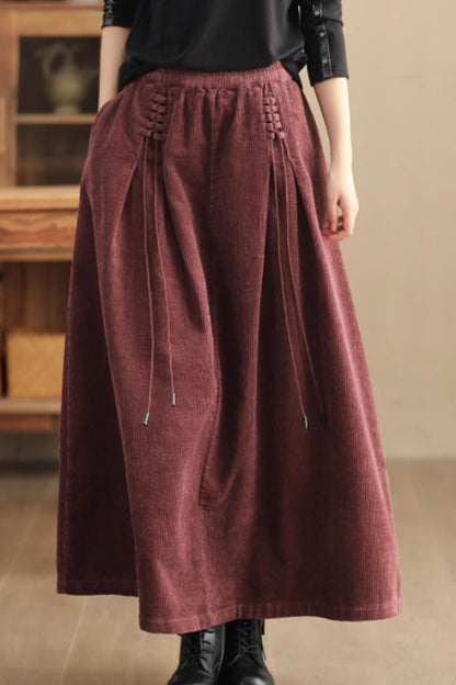 A line midi autumn/winter corduroy skirt C5350