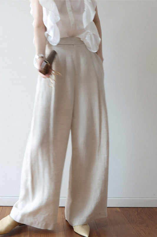 Wide Leg Linen Pants, Women's Linen Pants C3170