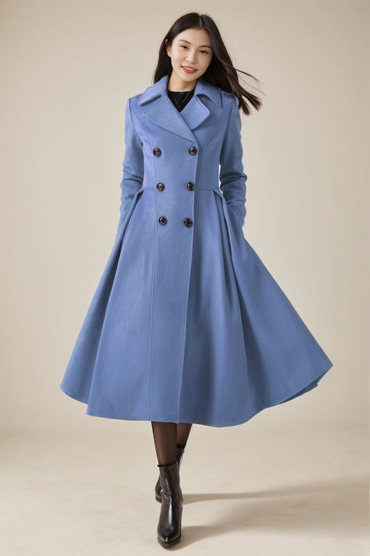 Vintage Inspired Long Princess Coat in Green C2469