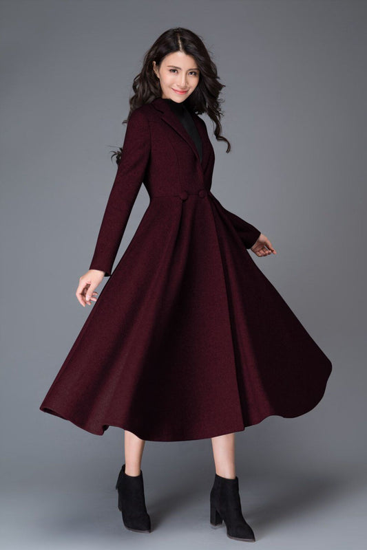 Winter Long Swing Wool Princess Coat C2600