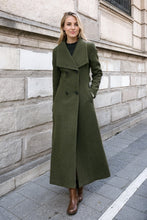 Load image into Gallery viewer, Military green a line wool coat C4504
