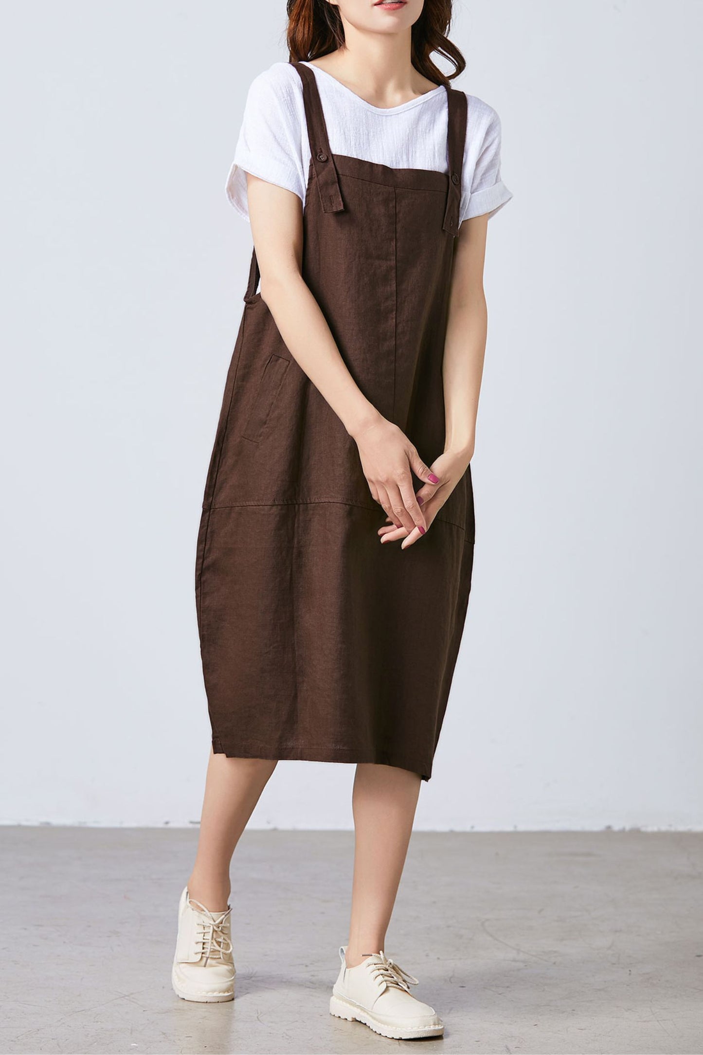 Women Casual Linen Vest Dress Strap Dress  C1700