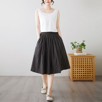 Summer Women's Cotton midi skirt c4894