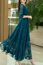 Load image into Gallery viewer, women chiffon round neck swing dress C3977
