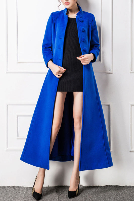 Women's Autumn and winter Blue wool coat C4281