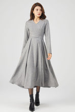 Load image into Gallery viewer, Winter Grey Wool Dress C3679
