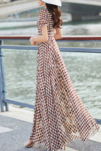 Load image into Gallery viewer, Plaid chiffon print dress women C4099
