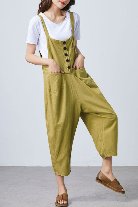 Women Casual Loose Linen Jumpsuits C1689