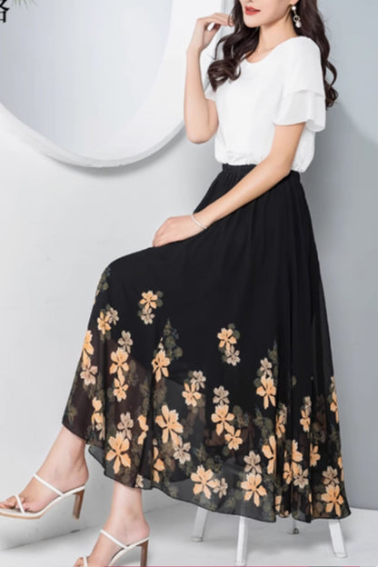 Tie belt womens chiffon blouse C5055