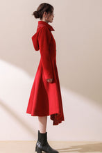 Load image into Gallery viewer, Asymmetric Hooded wool jacket coat C1781
