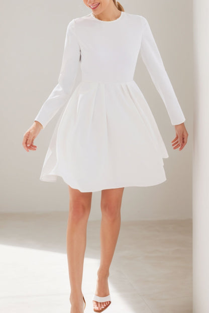 Women's Spring Long Sleeves Short Wedding Dress C4100