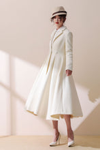 Load image into Gallery viewer, White wool wedding maxi coat dress C1779
