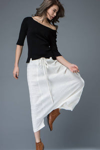 harem White linen hippie pants C822