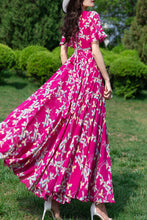 Load image into Gallery viewer, floral large swing chiffon dress C3982
