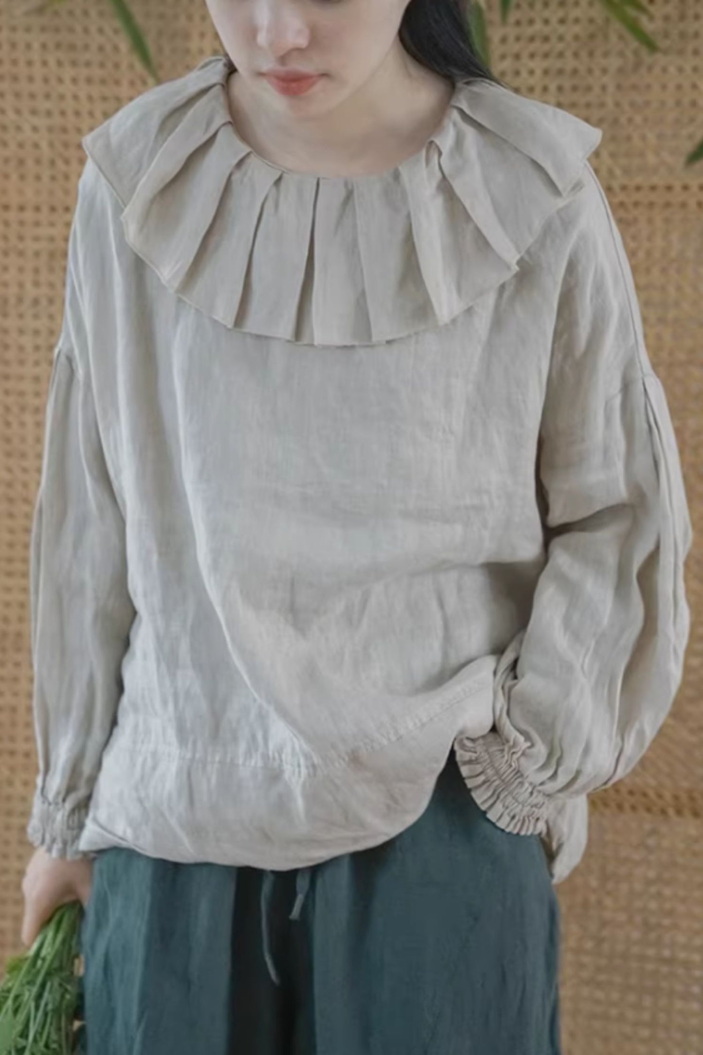 Spring casual linen blouse for women C5434