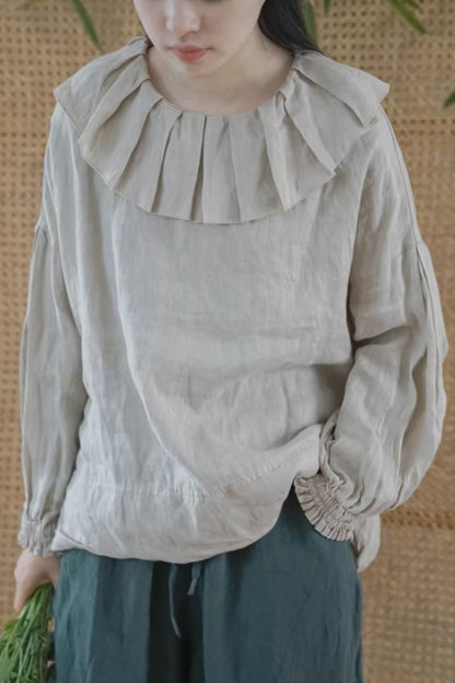 Spring casual linen blouse for women C5434