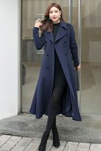 Load image into Gallery viewer, Navy Blue Long Wool Princess Coat  C2578
