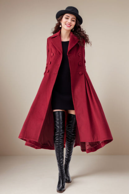 Womens Princess Long Wool Coat C4314