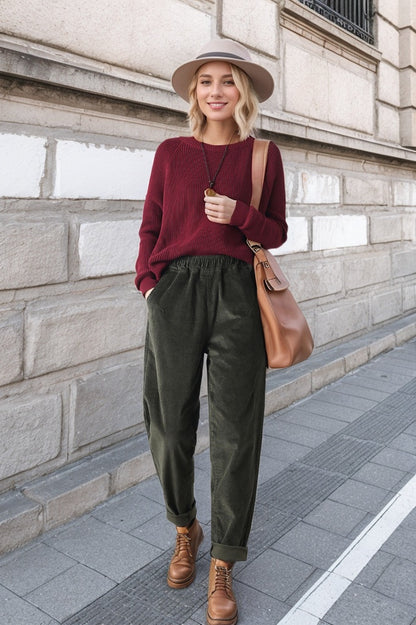 Autumn/winter long corduroy pants C4349