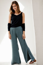 Load image into Gallery viewer, Women&#39;s Green Split Wide Leg Pants C292
