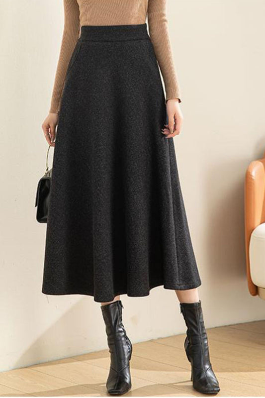 High Waisted Wool Skirt C3556