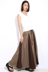 Maxi long woman linen plus size skirt C332