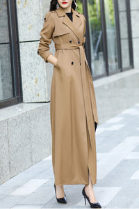 Coffee women spring and autumn trench coat C4194