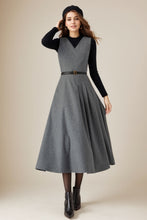 Load image into Gallery viewer, Womens Winter Sleeveless Wool Dress C4320
