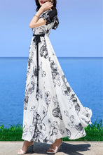 Load image into Gallery viewer, White women chiffon printing  dress C3979
