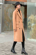 Load image into Gallery viewer, Double-breasted Long Wool Jacket Coat C2550
