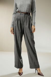 Wide leg wool-flannel suit pants C4294