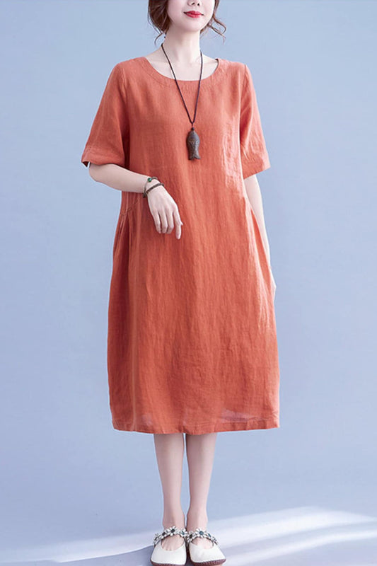 Vintage cotton linen dress TT0015