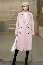 Load image into Gallery viewer, Pink Loose Fitting Wool Coat Women  C2573
