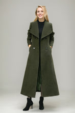 Load image into Gallery viewer, Military green a line wool coat C4504
