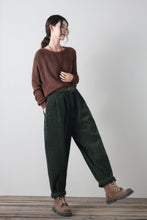 Load image into Gallery viewer, Wide leg winter corduroy pants women C4344
