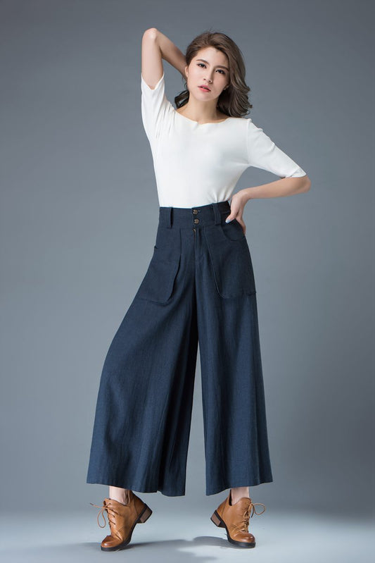 Wide leg pants, Linen pants, Palazzo pants C837