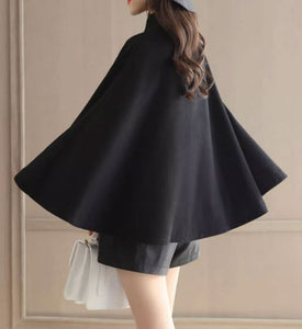 A line short wool cape women C3658