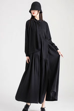Load image into Gallery viewer, black long sleeves shirt dress women autumn C3501

