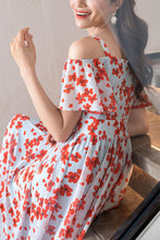 Load image into Gallery viewer, summer women chiffon floral dress C4121
