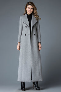 Double-breasted wool maxi coat Women C1766