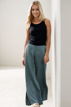 Load image into Gallery viewer, Women&#39;s Green Split Wide Leg Pants C292
