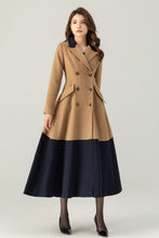 Load image into Gallery viewer, Womens Double Breasted Wool Coat C3695
