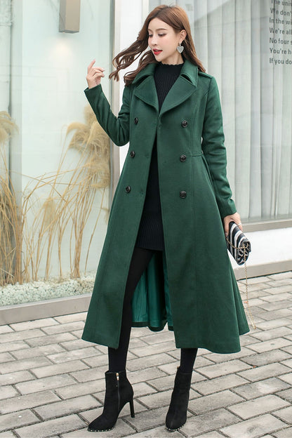 Vintage Inspired Green Wool Coat C2579