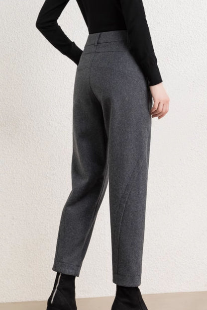 Wide leg long wool pants for women C4645