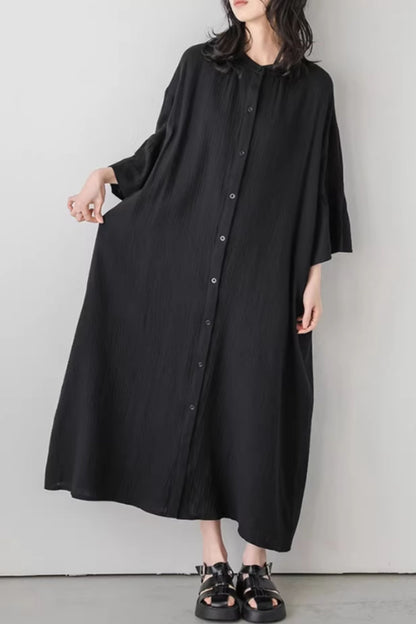 Plus size cotton spring shirt dress women C5429