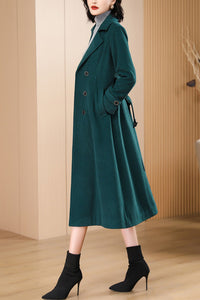 Women's Autumn and winter green plaid coat C4217