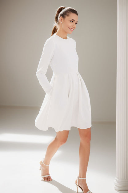 Women's Spring Long Sleeves Short Wedding Dress C4100