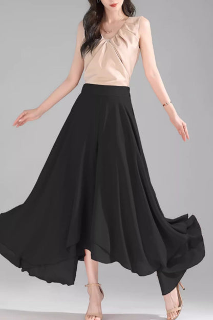 Irregular loose fit summer chiffon pants C4912